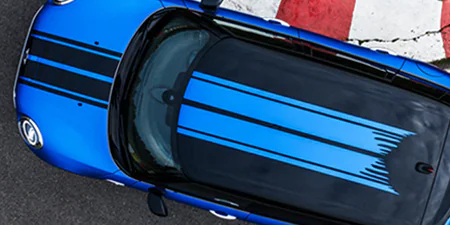 Blue Car with Partial Wrap